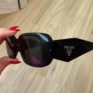 Prada Black Geometric Sunglasses